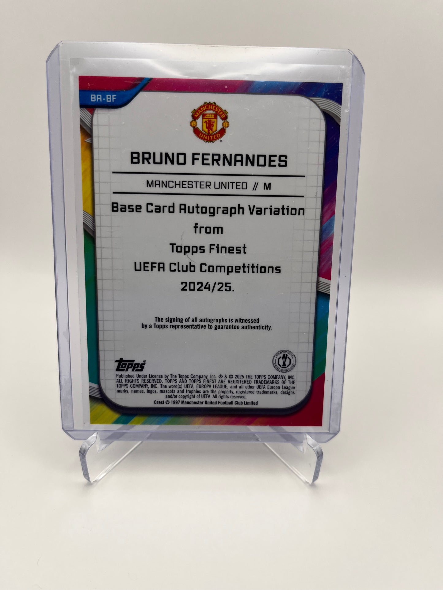 2024-25 Topps Finest UEFA Bruno Fernandes Gold Lava Auto /50