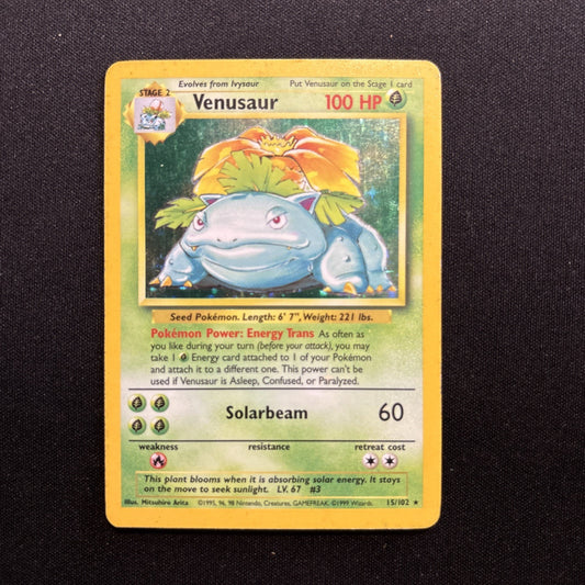 Venusaur 1999 Pokemon Base Set 15/102 Unlimited Holo Rare