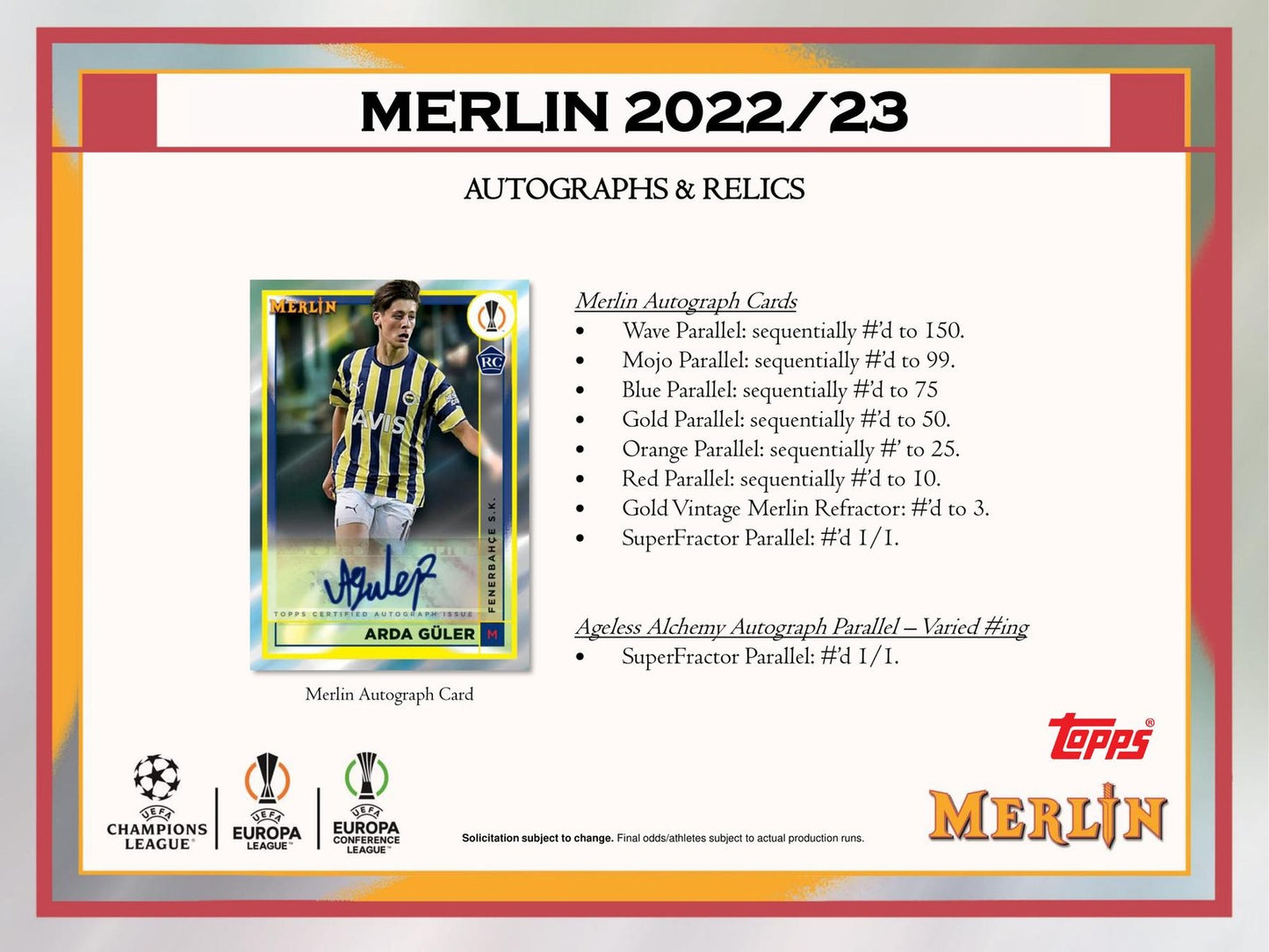2022/23 TOPPS UEFA CLUB COMPETITIONS MERLIN CHROME SOCCER HOBBY BOX