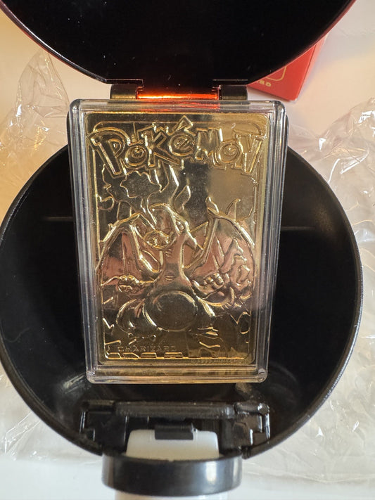23K Gold Plated CHARIZARD Trading Card 1999 Burger King Pokemon Ball