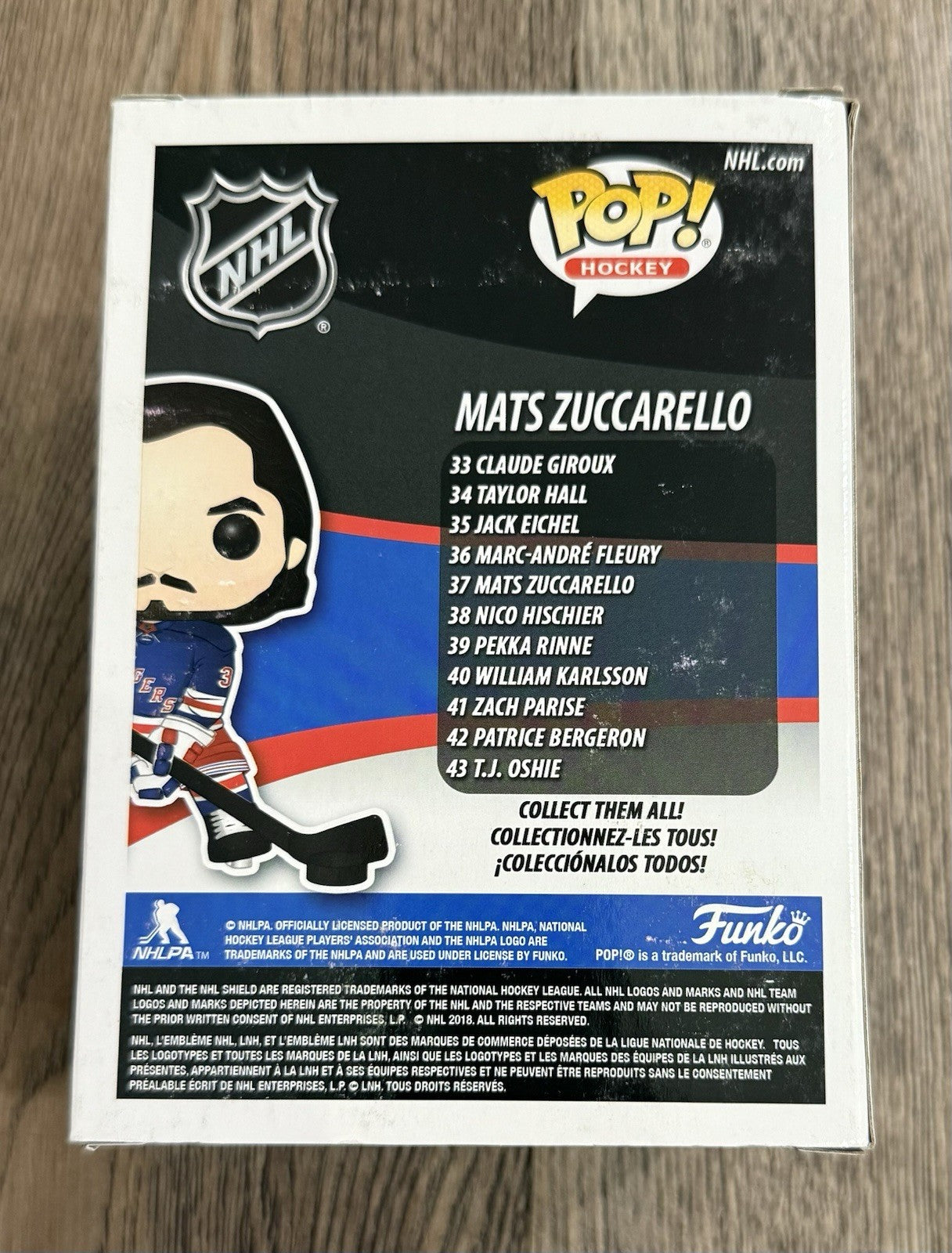 Funko Pop! NHL Hockey New York Rangers Mats Zuccarello #37 Vaulted See Photos