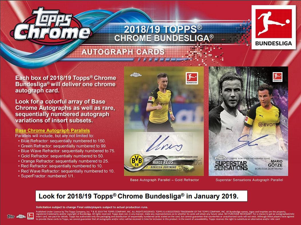 2018/19 TOPPS CHROME BUNDESLIGA SOCCER HOBBY BOX