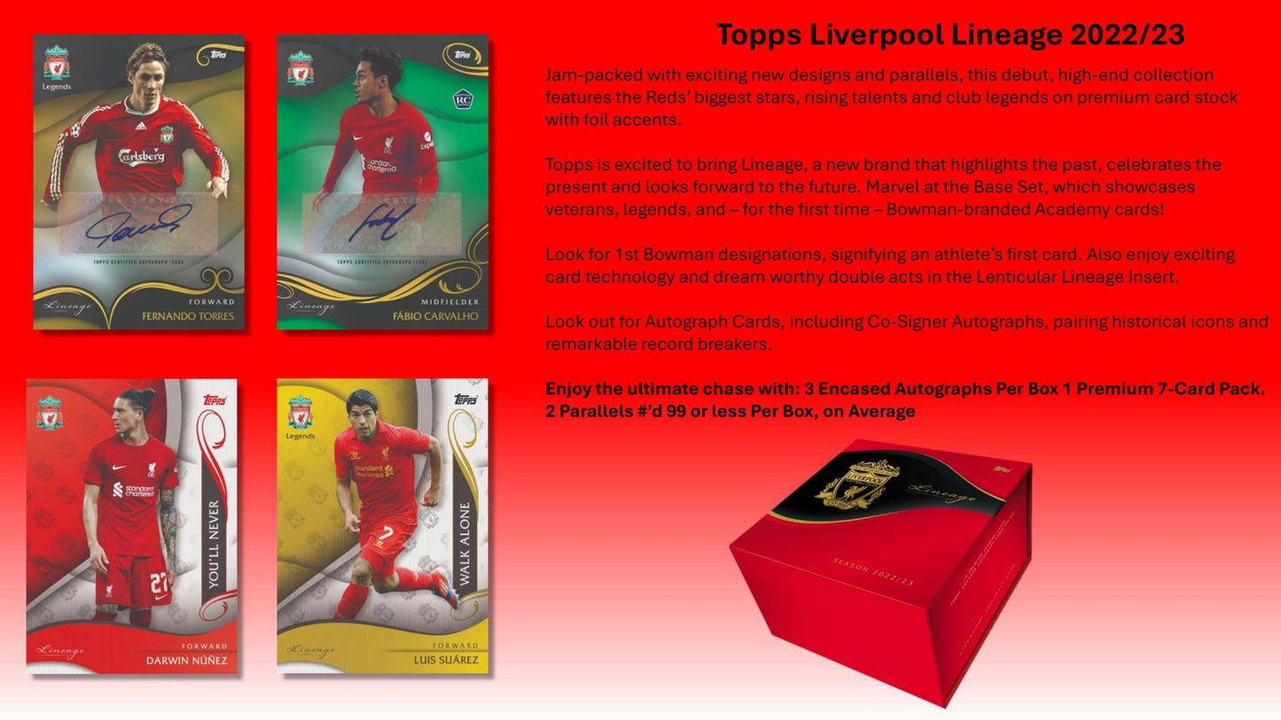 2022/23 TOPPS LIVERPOOL LINEAGE SOCCER HOBBY BOX