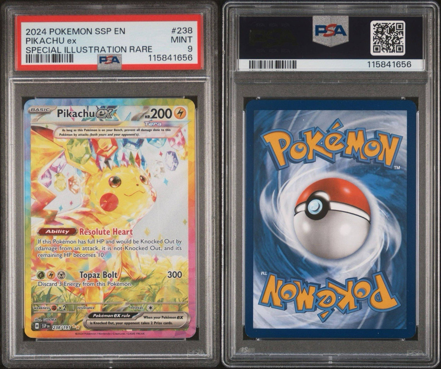 2024 Pokemon Surging Sparks #238 Pikachu Ex Special Illustration Rare PSA 9