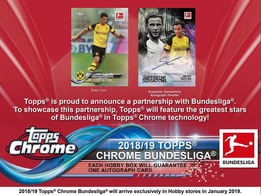 2018/19 TOPPS CHROME BUNDESLIGA SOCCER HOBBY BOX