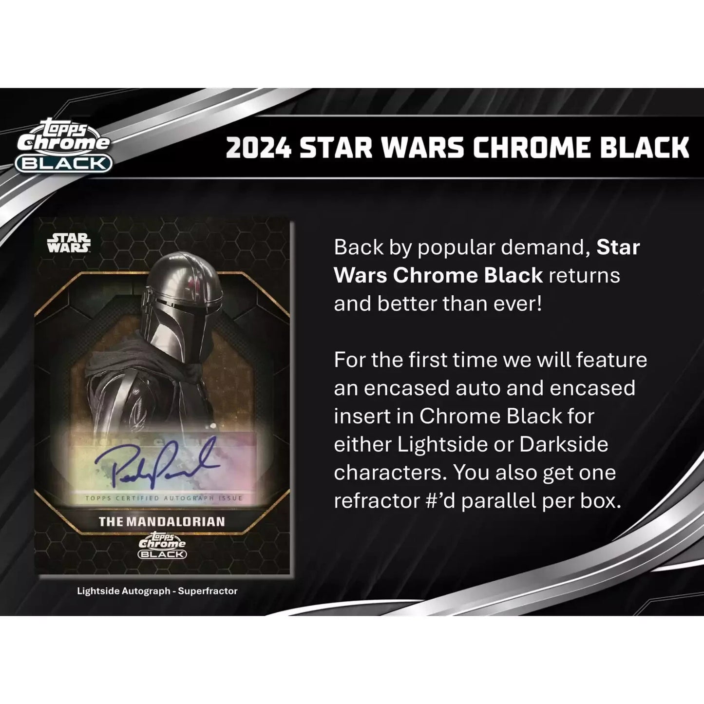 2024 Topps Chrome Black Star Wars Hobby Box Factory Sealed In Hand! Autos?