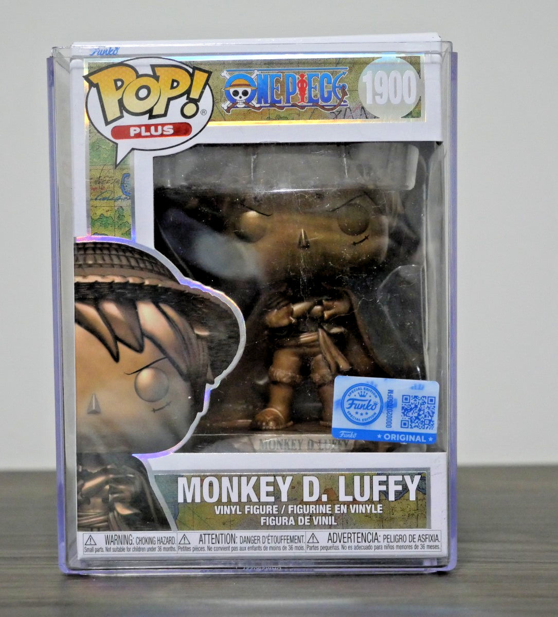 Funko Pop Plus One Piece Monkey D Luffy 1900 Statue Bronze Exclusive Figure