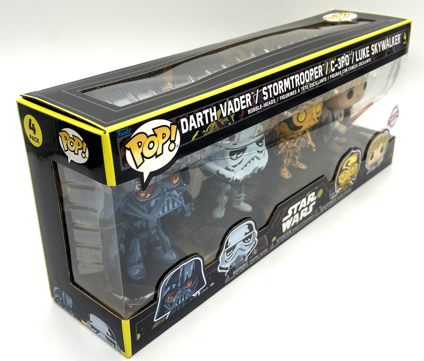 Funko Pop Star Wars Retro Series Vader Trooper C-3PO Luke 4 Pack Special Edition