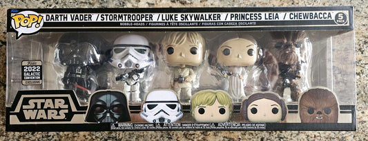 FUNKO POP! 2022 STAR WARS GALACTIC CONVENTION LIMITED EDITION FUNKO POP SET OF 5