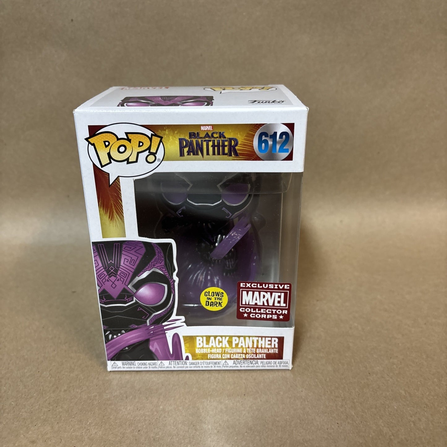 Funko Pop! Vinyl: Marvel - Black Panther (Glows in the Dark) - Amazon Marvel...
