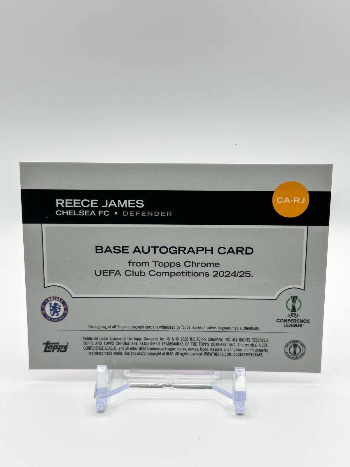 2024-25 Topps Chrome UCC Reece James Pink Auto 150/250 Chelsea