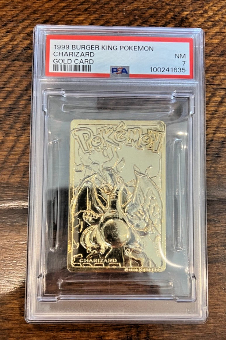 1999 Burger King Pokemon 23K Plated Gold CHARIZARD Card #6 - PSA 7