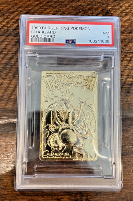 1999 Burger King Pokemon 23K Plated Gold CHARIZARD Card #6 - PSA 7