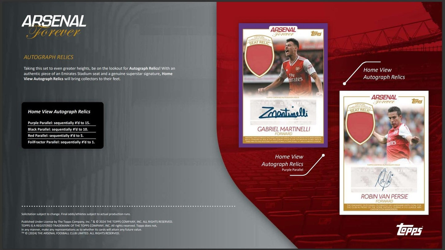 2023/24 TOPPS ARSENAL FC FOREVER SOCCER HOBBY BOX