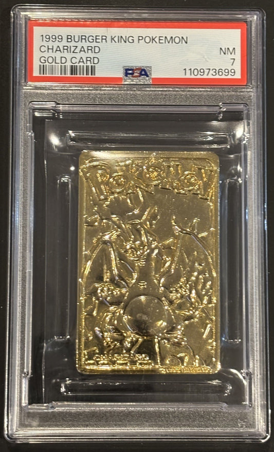 1999 BURGER KING POKEMON GOLD CARDS CHARIZARD PSA 7