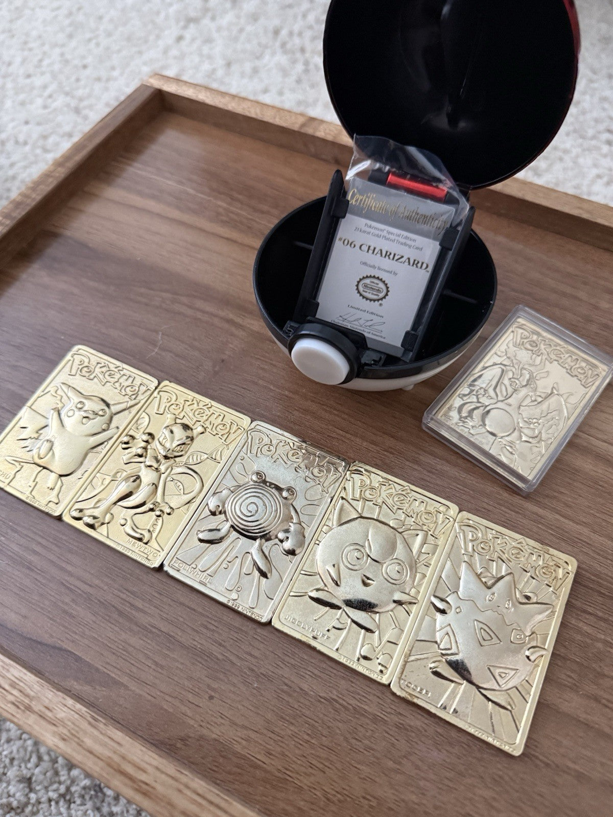 1999 Pokemon Burger King  Gold Plated 23K / COMPLETE SET OF 6