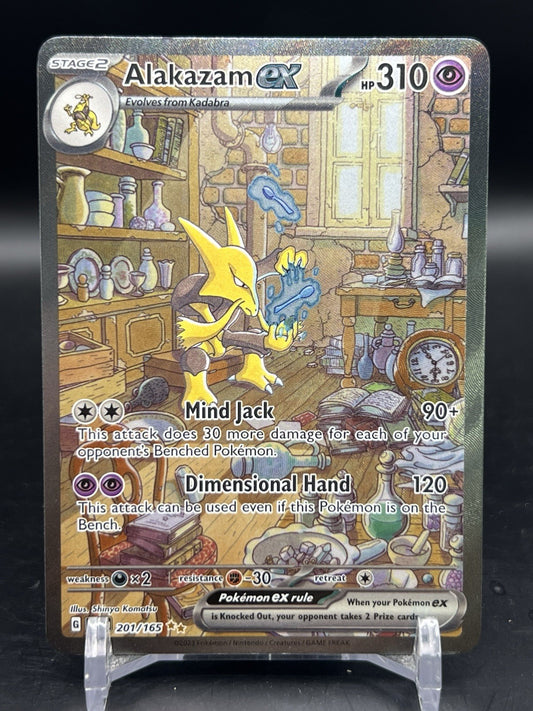 Alakazam ex 201/165 Special Illustration Rare Scarlet & Violet 151 Pokemon NM-