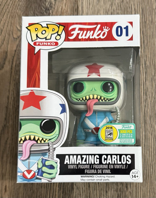 Funko Pop! Amazing Carlos #01 2016 SDCC Con Exclusive (LE 3000) w/ Protector
