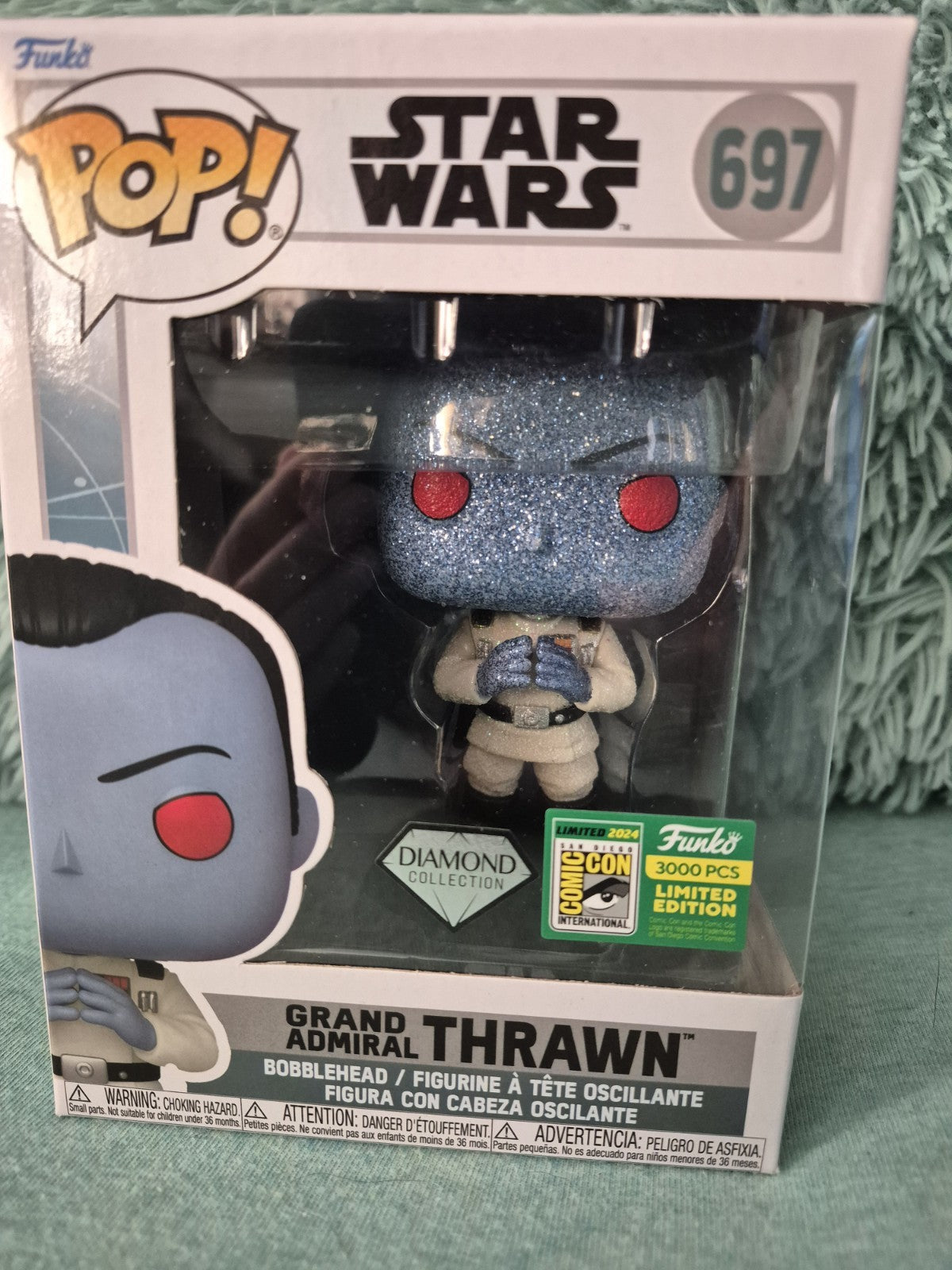 SDCC 2024 Funko Pop! Star Wars Grand Admiral Thrawn DIAMOND LE 3000 + Protector