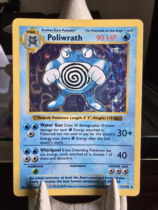 Poliwrath Holo Rare Pokémon TCG Card 13/102 Base Set Shadowless