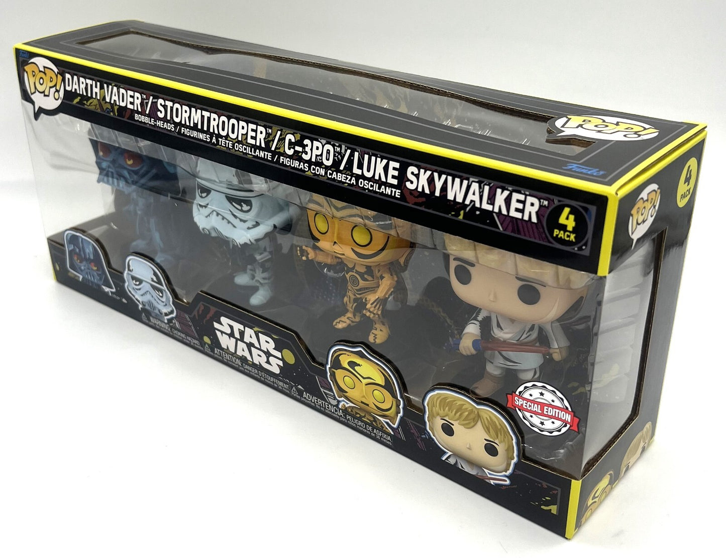 Funko Pop Star Wars Retro Series Vader Trooper C-3PO Luke 4 Pack Special Edition