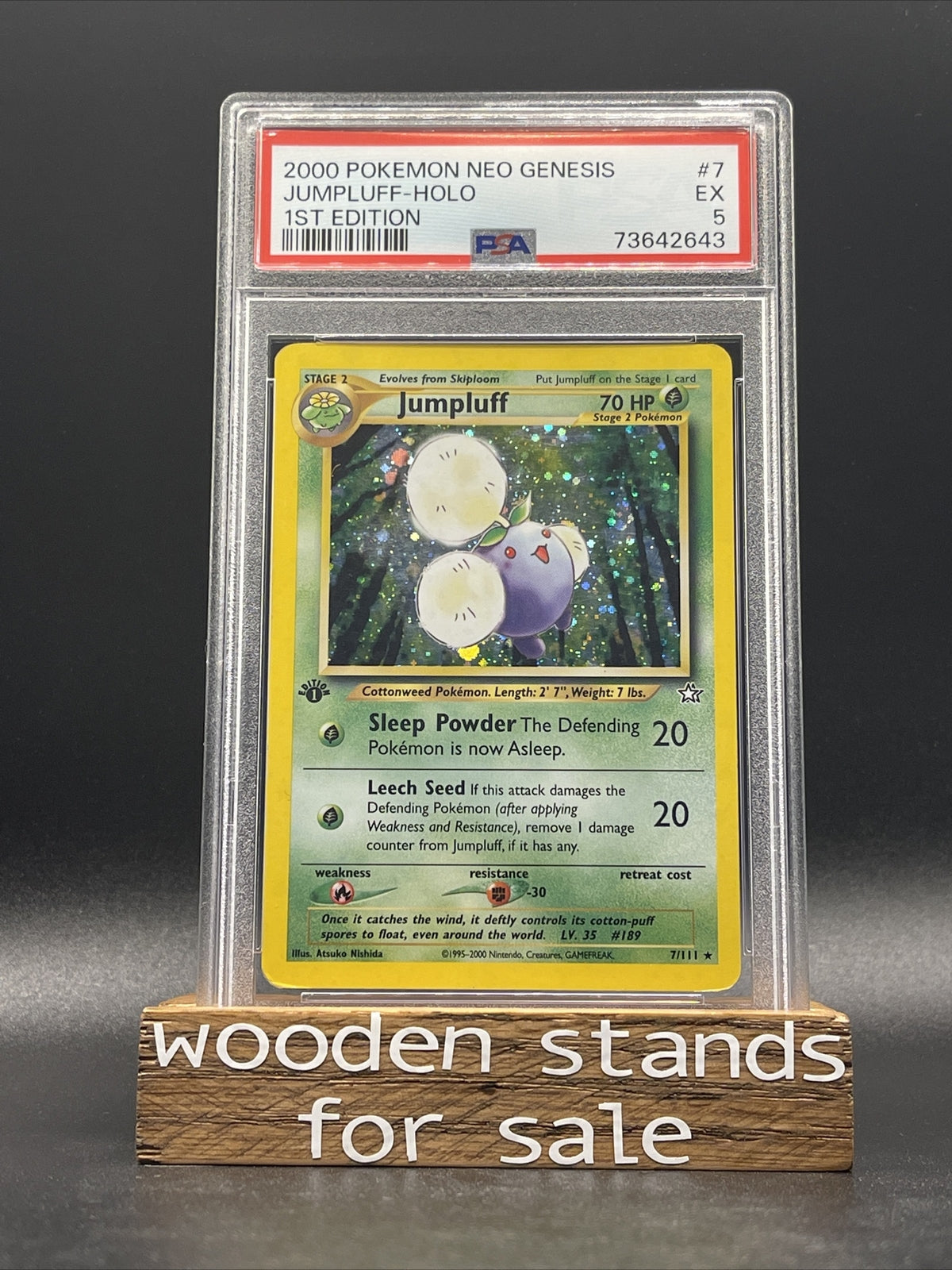 PSA 5 EXC Jumpluff 7/111 1st Edition Neo Genesis HOLO RARE