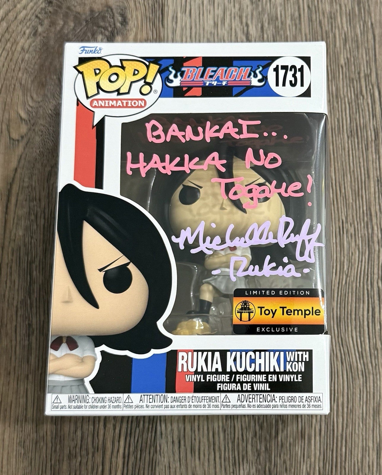 Funko Pop! Bleach Rukia Kuchiki #1731 Toy Temple Signed By Michelle Ruff JSA COA