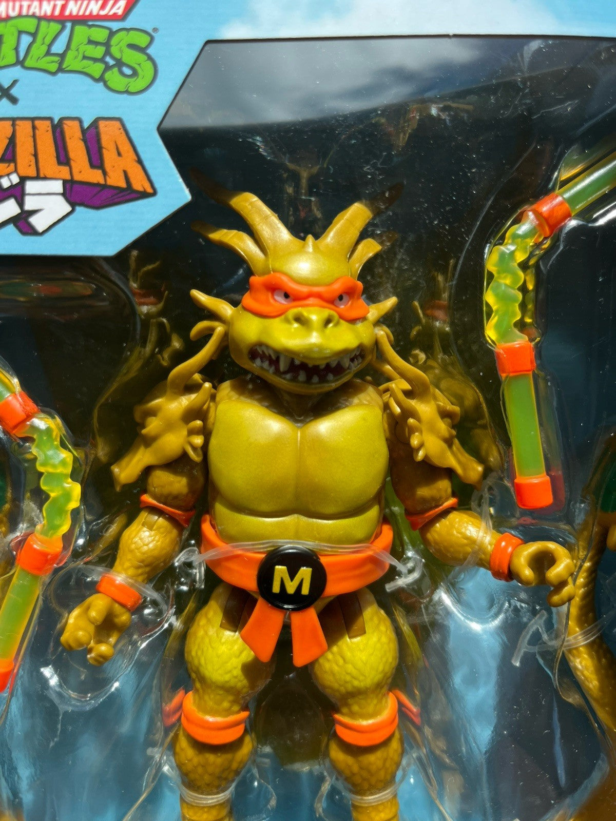 Playmates TMNT X Godzilla Mikey X King Ghidorah Mutant Ninja Turtles Figure 🔥