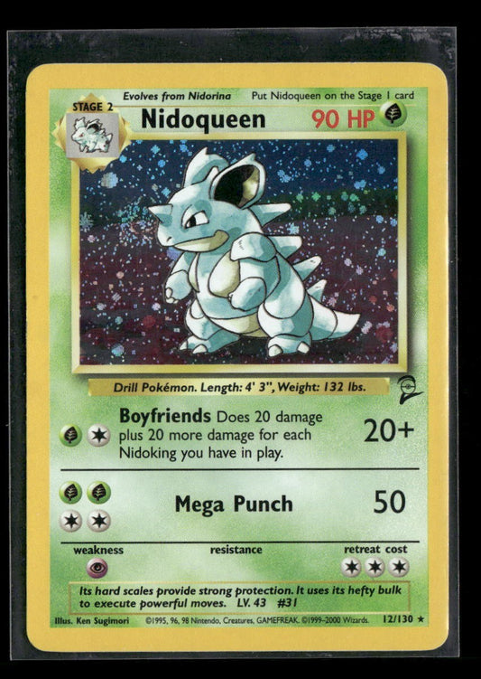 Nidoqueen 12/102 Base Set 2 Holo Rare Vintage 1999 Pokemon Card