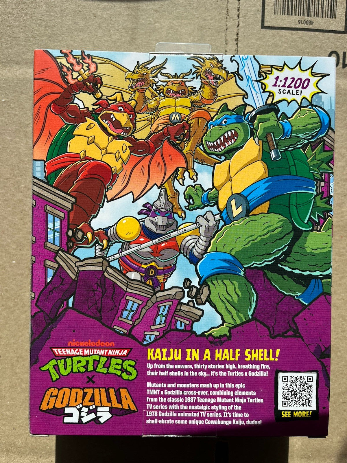 Playmates TMNT X Godzilla Mikey X King Ghidorah Mutant Ninja Turtles Figure 🔥