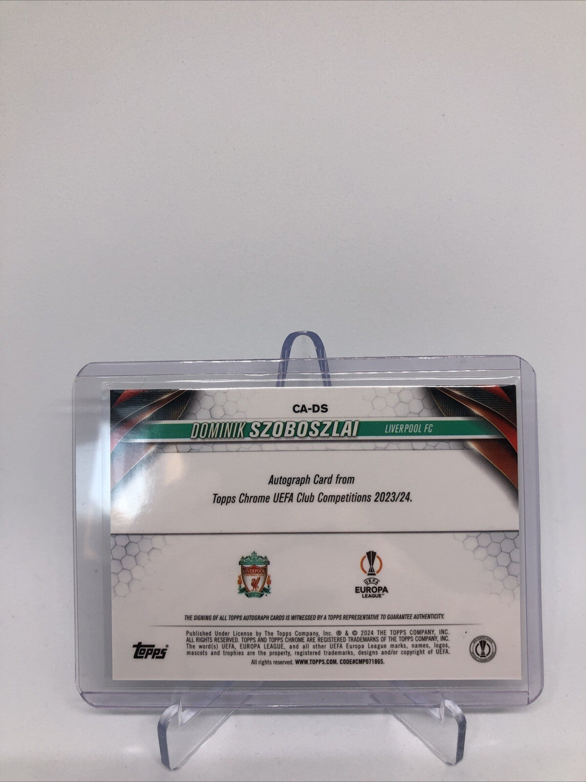 2023-24 Topps Chrome UCC Dominik Szoboszlai Aqua Parallel Auto /199