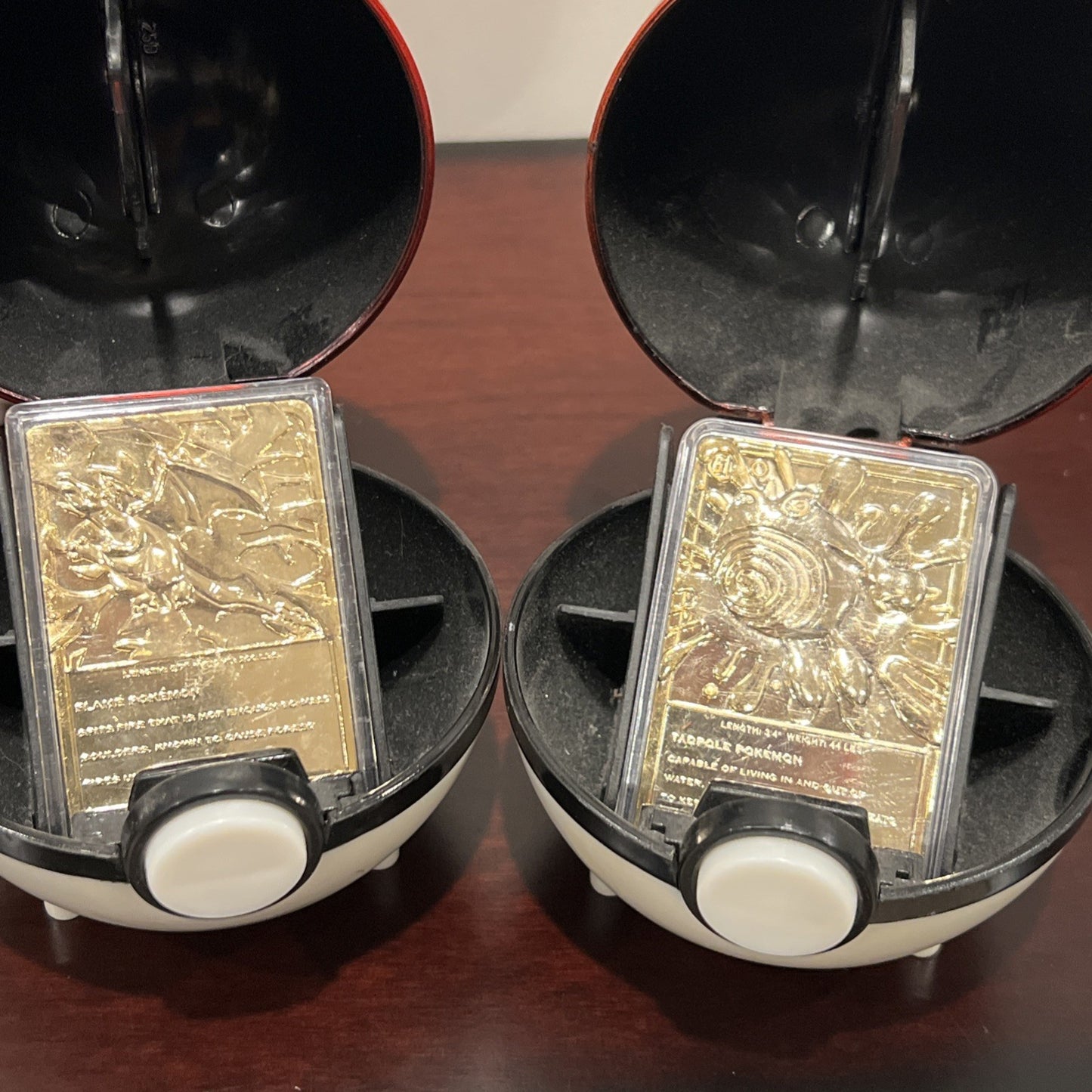 Pokemon 23k Burger King Gold Plated Trading Card Set with poke balls Lot Of 6