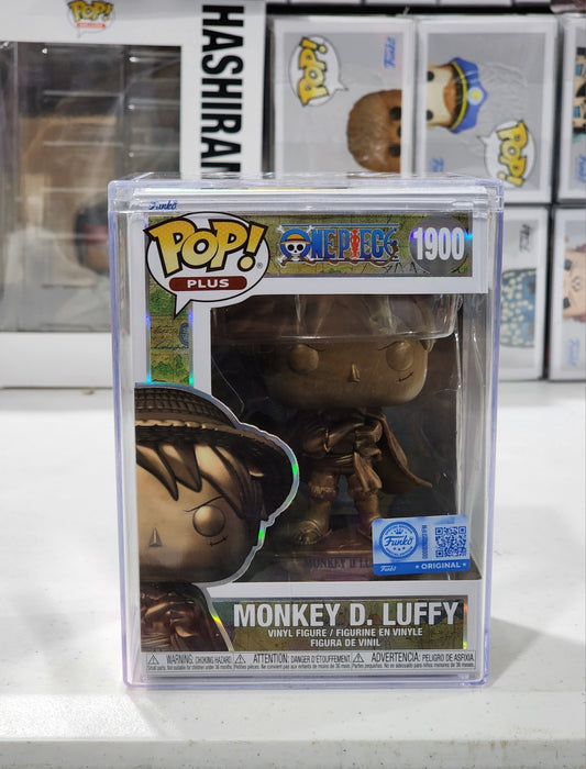 Pop Plus One Piece Monkey D. Luffy Statue Bronze Funko Shop Exclusive +Protector