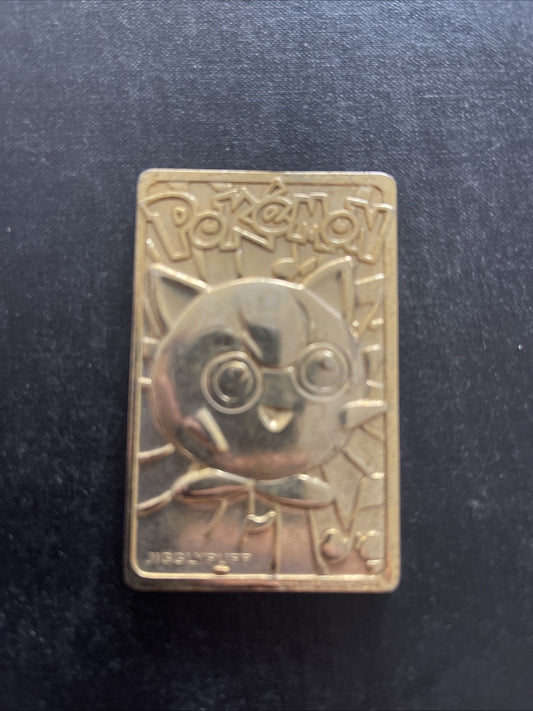 Pokemon Jigglypuff Trading Card Bar 23K Gold Plated 1999 Burger King Nintendo.