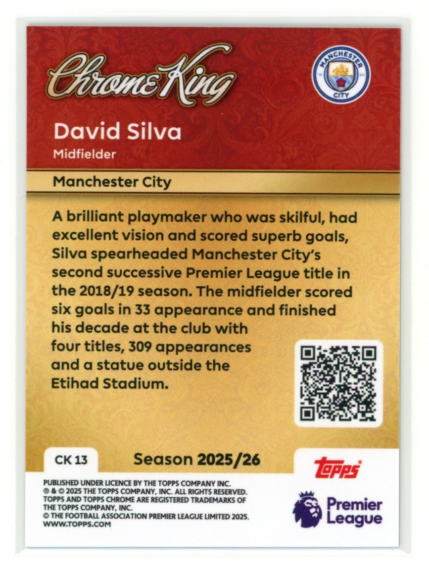 DAVID SILVA 2025-26 Topps Premier League Chrome King #CK13