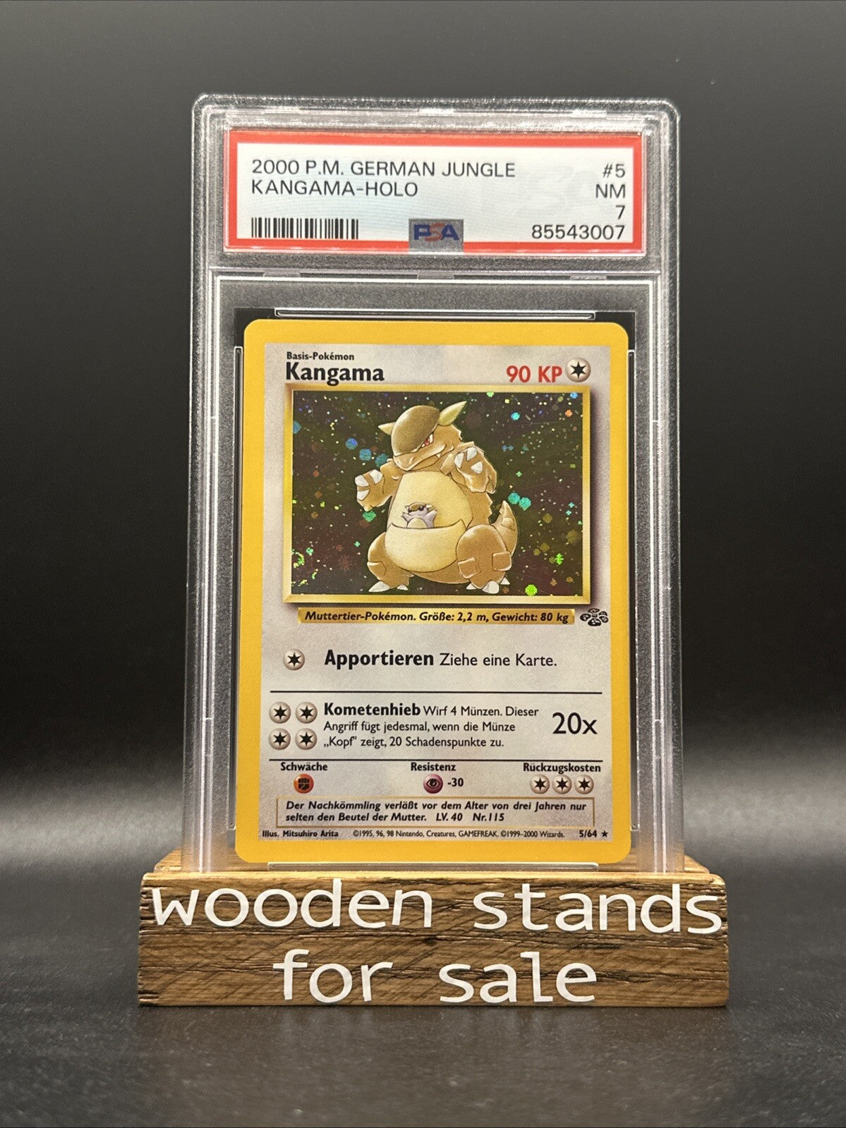 PSA 7 NM Kangaskhan (Kangama) Jungle German 5/64 Holo Rare Pokemon Card