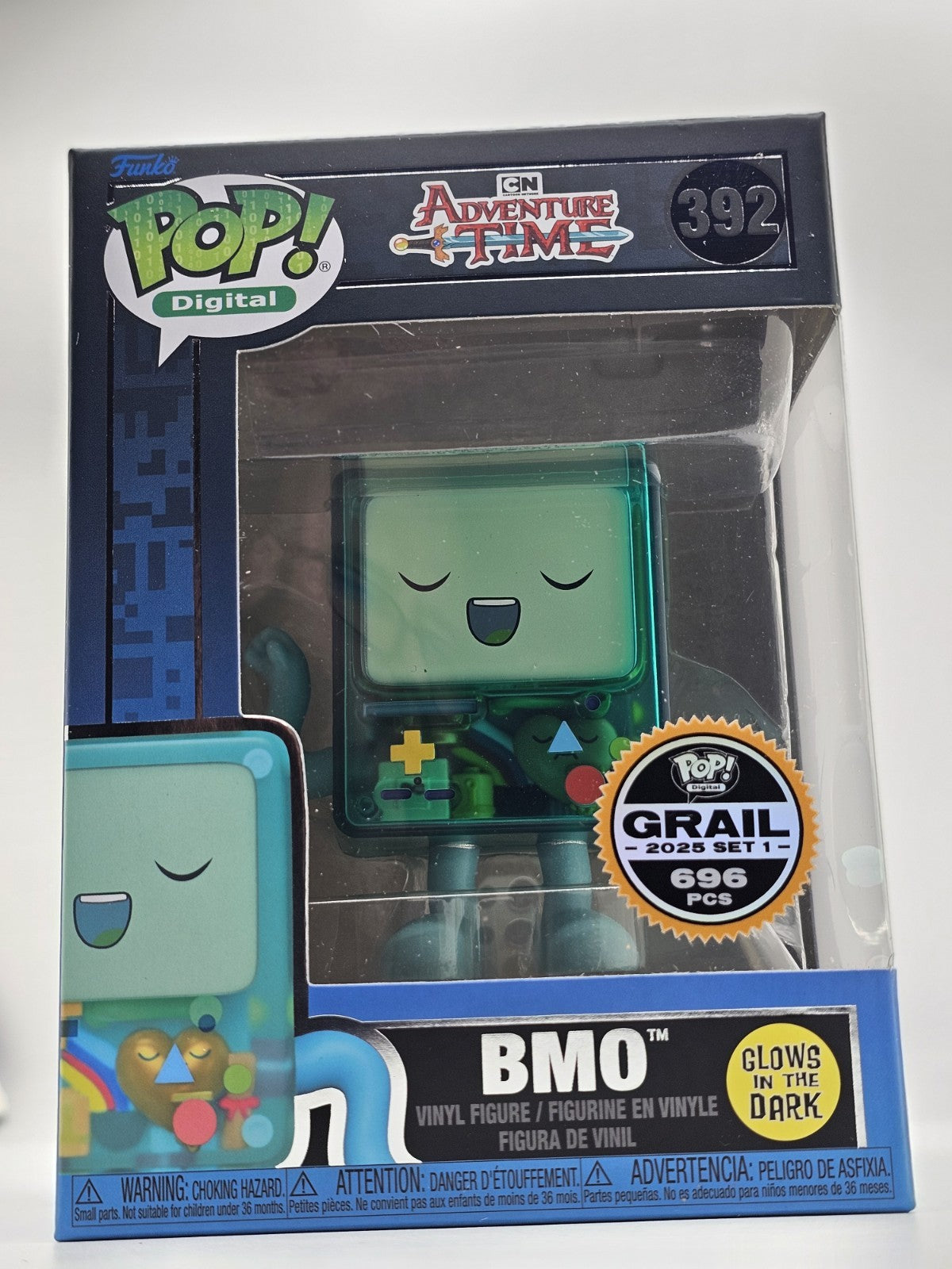 Funko Pop! Digital #392 Adventure Time S2 BMO Grail LE 696 + Pop shield Armor