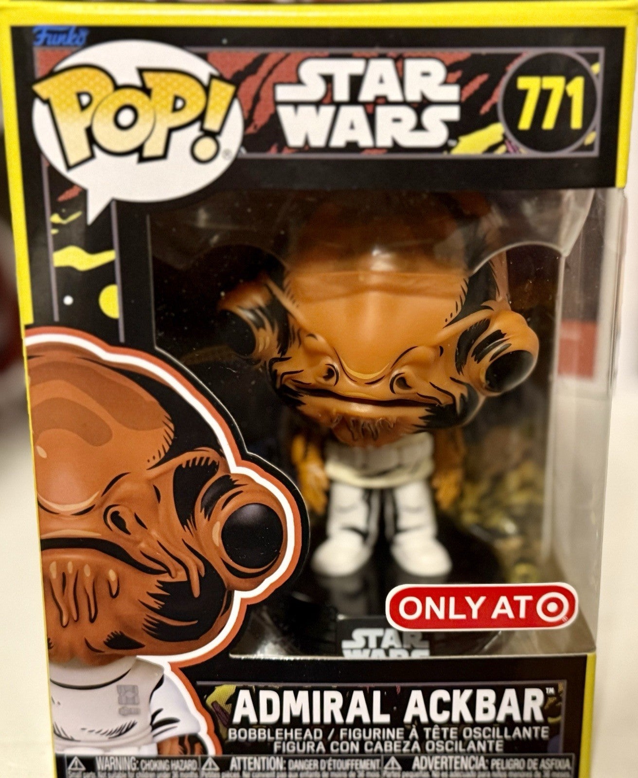 ADMIRAL ACKBAR 771 Funko Pop STAR WARS RETRO Limited Edition NEW w/PROTECTOR