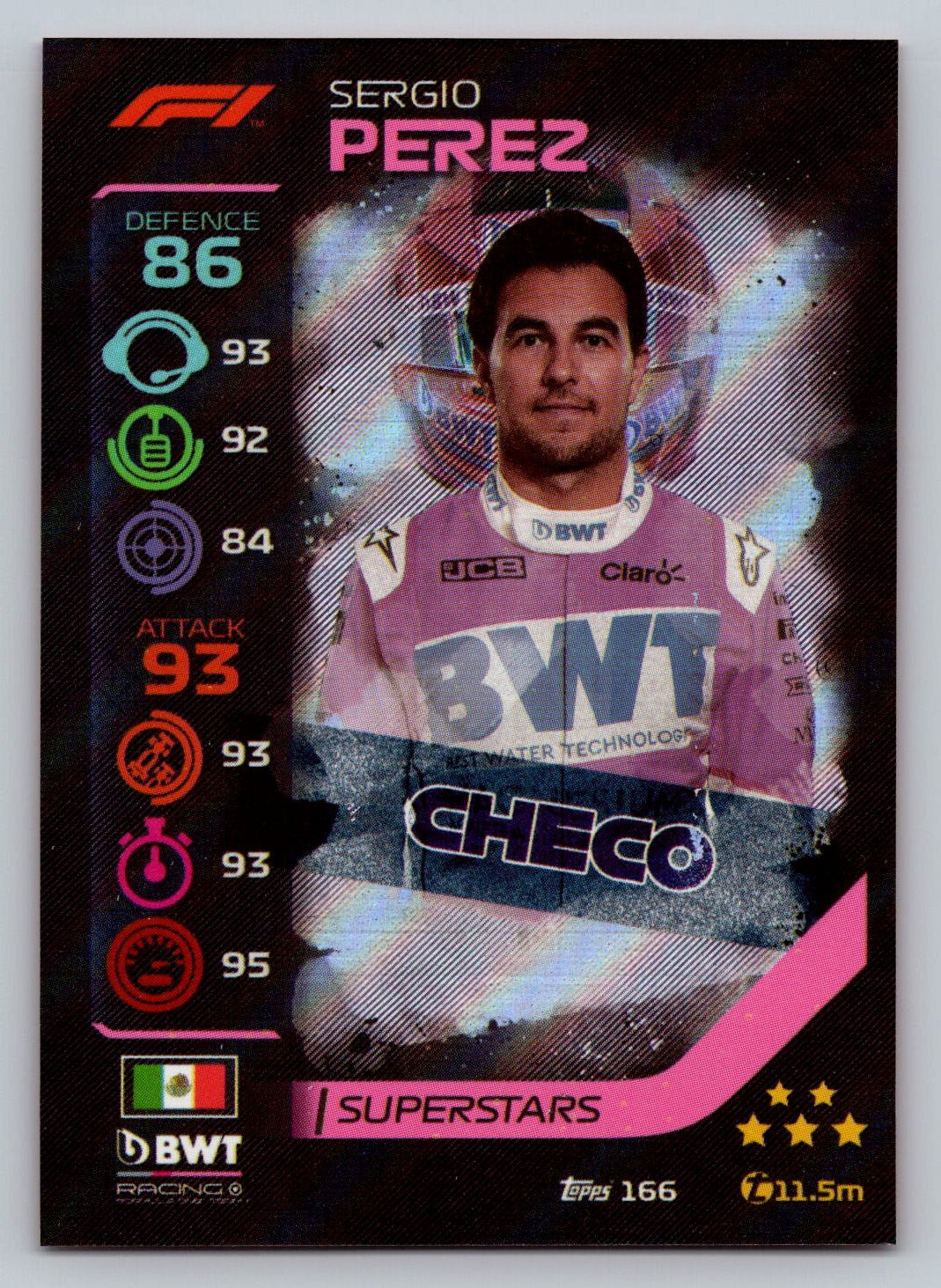 2020 Topps F1 Turbo Attax Superstars Sergio Perez #166 Rookie RC F1