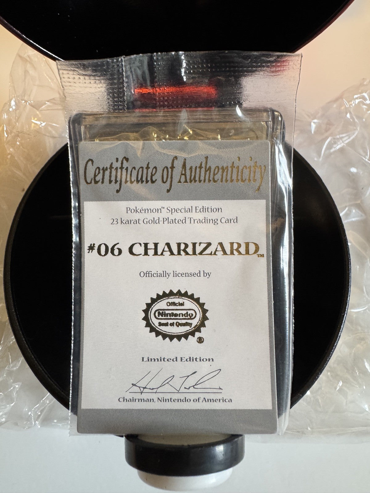 23K Gold Plated CHARIZARD Trading Card 1999 Burger King Pokemon Ball