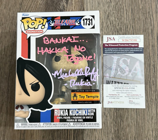 Funko Pop! Bleach Rukia Kuchiki #1731 Toy Temple Signed By Michelle Ruff JSA COA