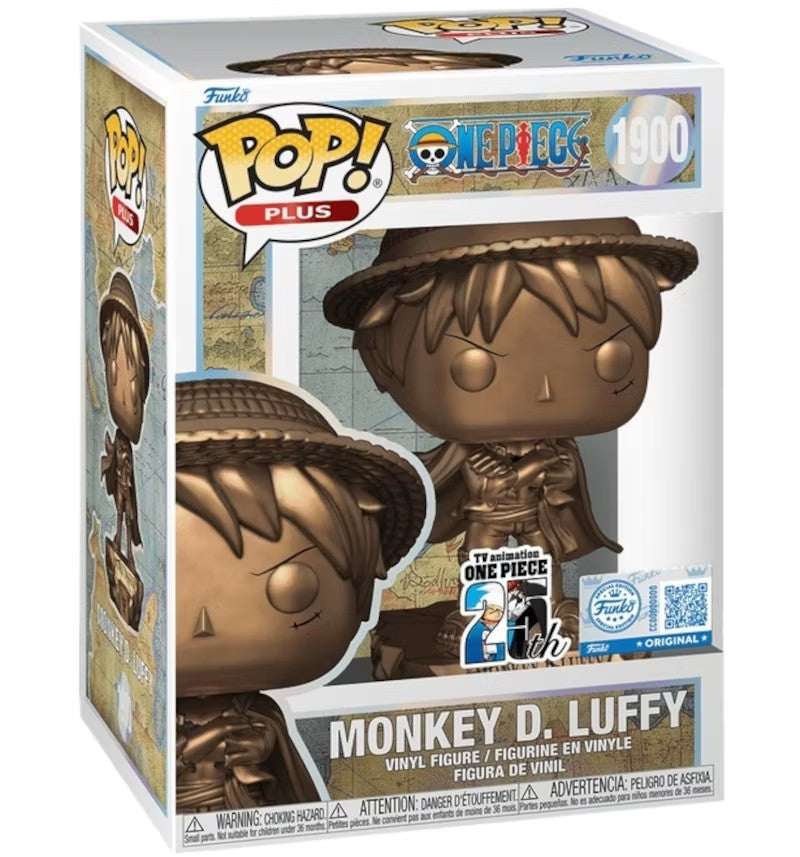 Funko Pop Plus One Piece Monkey D Luffy 1900 Statue Bronze Exclusive Figure