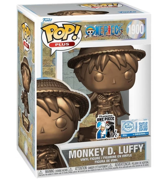 Funko Pop Plus One Piece Monkey D Luffy 1900 Statue Bronze Exclusive Figure