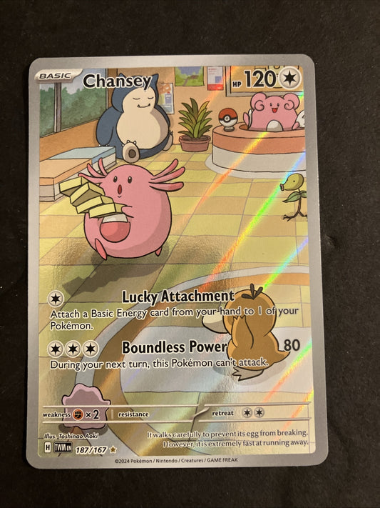 Pokemon Twilight Masquerade Chansey Illustration Rare Holo 187/167 Pack Fresh NM