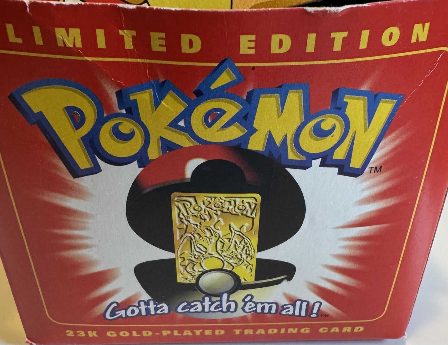 23K Gold Plated CHARIZARD Trading Card 1999 Burger King Pokemon Ball