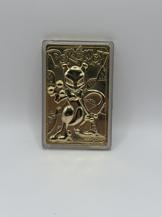 1999 Pokemon 23K Gold Plated Mewtwo Trading Card Burger King Limited Edition