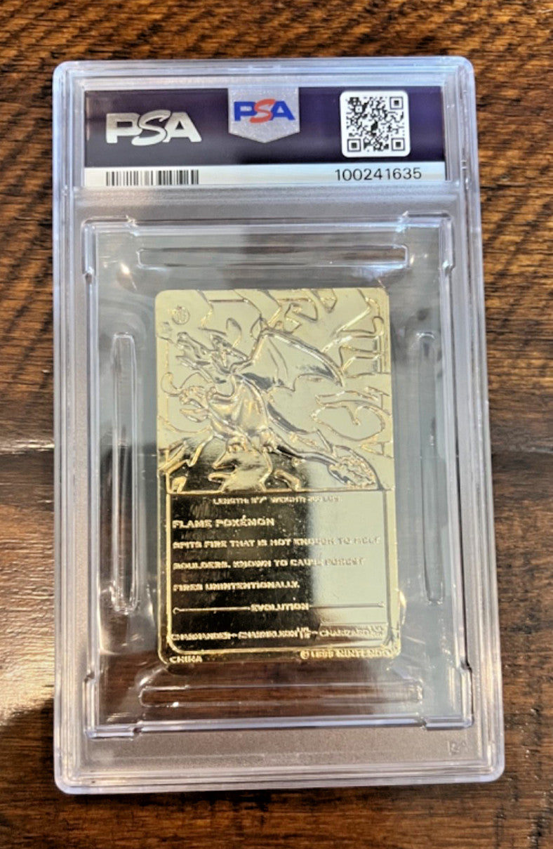 1999 Burger King Pokemon 23K Plated Gold CHARIZARD Card #6 - PSA 7