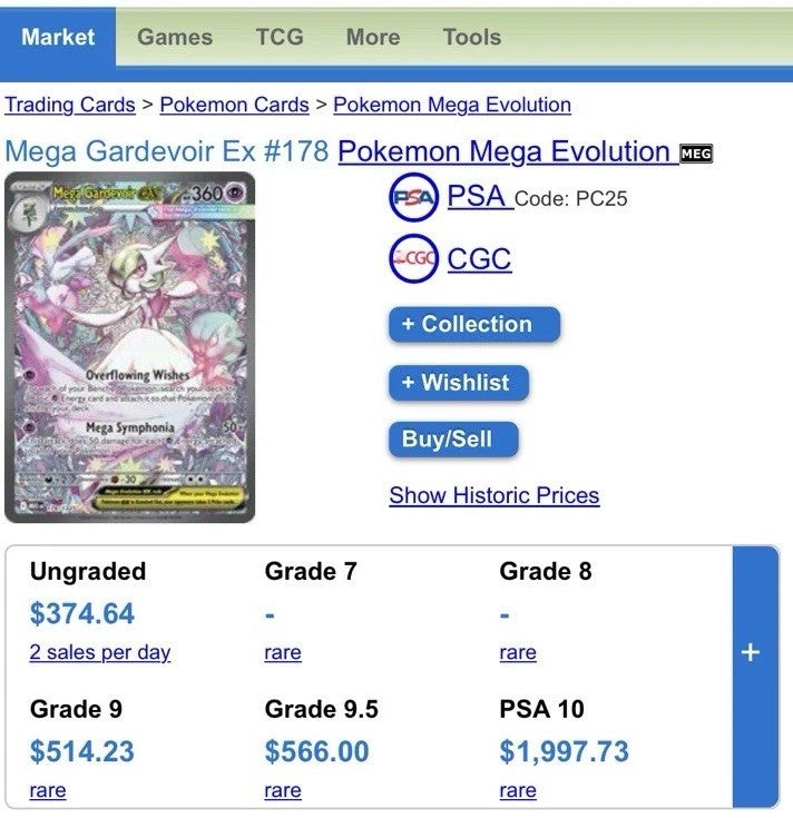 Mega Gardevoir EX 178/132 SIR Perfect Condition Brand New Secret Rare
