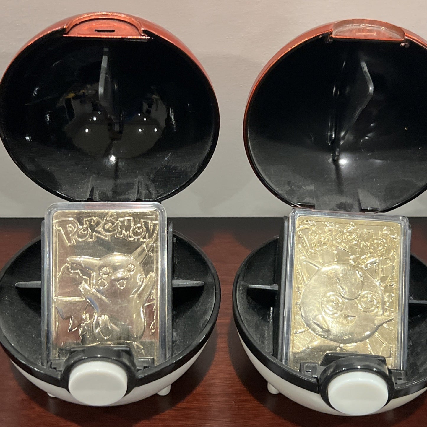 Pokemon 23k Burger King Gold Plated Trading Card Set with poke balls Lot Of 6