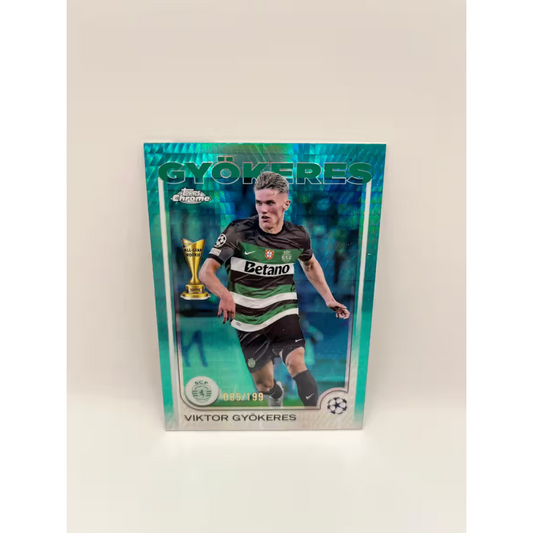 Limited Print 2024-25 Topps Chrome Rookie Card (RC) - Viktor Gyokeres Aqua Lava /199